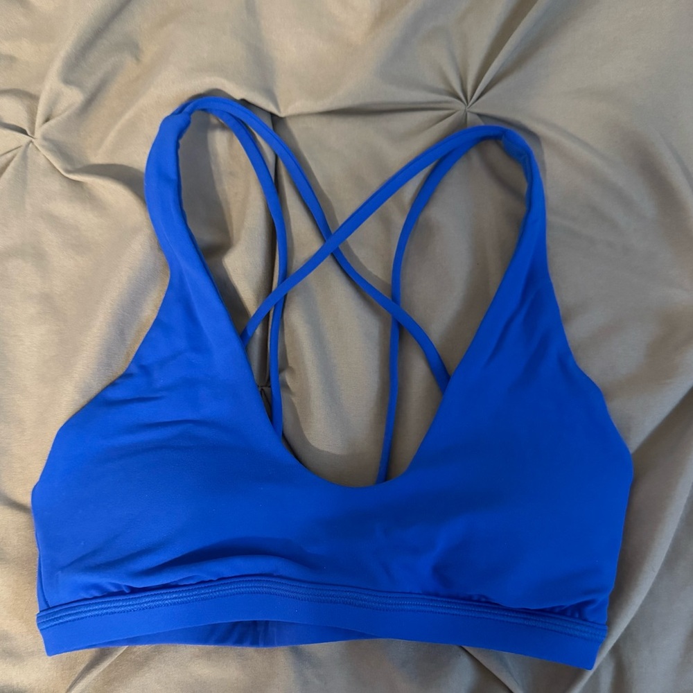 lululemon athletica Cerulean Blue Nulu Strappy Sports Bra